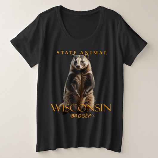 Wisconsin Territory Animal Badger Grote Maat T-shirt (Design voorkant)