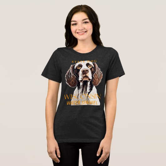 Wisconsin Territory Dog The Water Spaniel Tri-Blend Shirt (Voorkant volledig)