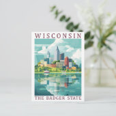 Wisconsin the Badger State USA Travel Place Briefkaart (Staand voorkant)