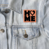 Wisconsin Thuis Hart Staat Knop Speld Vierkante Button 5,1 Cm (In situ)