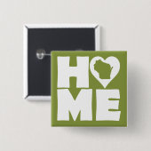 Wisconsin Thuis Hart Staat Knop Speld Vierkante Button 5,1 Cm (Voorkant /achterkant)