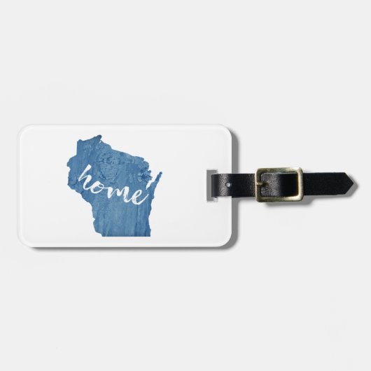 Wisconsin Thuis Houtnerf Bagagelabel (Voorkant horizontaal)