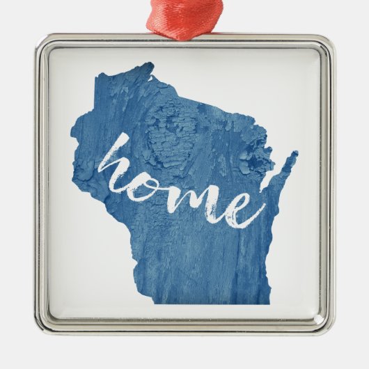 Wisconsin Thuis Houtnerf Metalen Ornament (Voorkant)