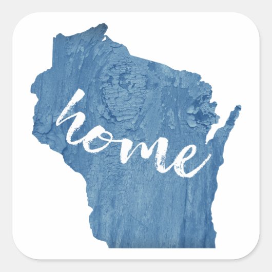 Wisconsin Thuis Houtnerf Vierkante Sticker (Voorkant)