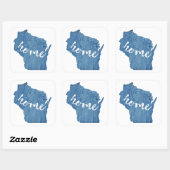 Wisconsin Thuis Houtnerf Vierkante Sticker (Vel)
