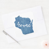 Wisconsin Thuis Houtnerf Vierkante Sticker (Envelop)