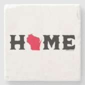 Wisconsin Thuis Stenen Onderzetter (Voorkant)