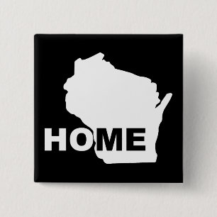 Wisconsin Thuis Weg Van Staat Knop Badge Speld Vierkante Button 5,1 Cm