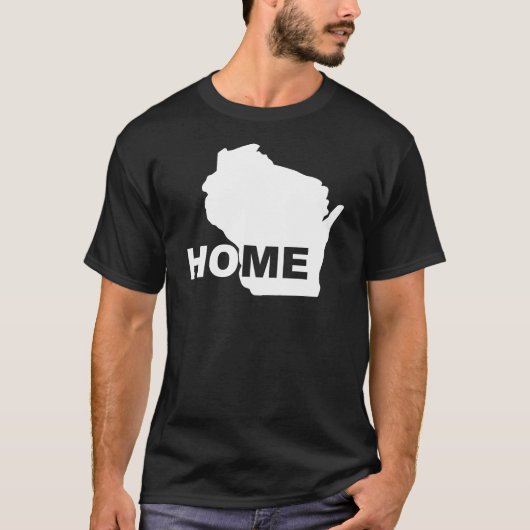 Wisconsin Thuis Weg Van Staat T-Shirt Tees (Voorkant)