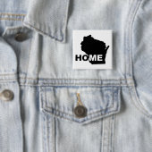 Wisconsin Thuis Weg Van State Knop Badge Speld Vierkante Button 5,1 Cm (In situ)