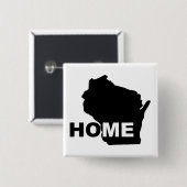 Wisconsin Thuis Weg Van State Knop Badge Speld Vierkante Button 5,1 Cm (Voorkant /achterkant)
