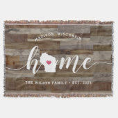 Wisconsin Thuisstaat Persoonlijk Hout Uiterlijk Deken (Voorkant)