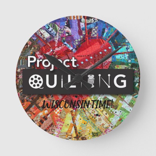 Wisconsin Time Project QUILTING Clock Ronde Klok (Voorkant)