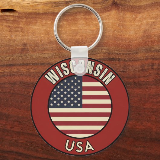 Wisconsin United States of America  Sleutelhanger (Voorkant)