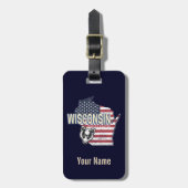Wisconsin United States State Map  USA Bagagelabel (Voorkant verticaal)