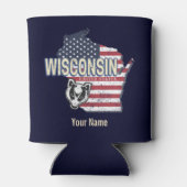 Wisconsin United States State Map  USA Blikjeskoeler (Achterkant)