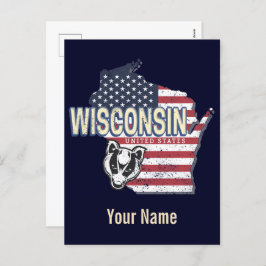 Wisconsin United States State Map  USA Feestdagenkaart