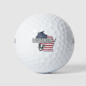 Wisconsin United States State Map  USA Golfballen (Voorkant)