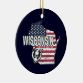 Wisconsin United States State Map  USA Keramisch Ornament (Rechts)