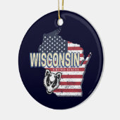 Wisconsin United States State Map  USA Keramisch Ornament (Links)