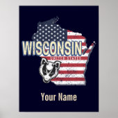 Wisconsin United States State Map USA Poster (Voorkant)