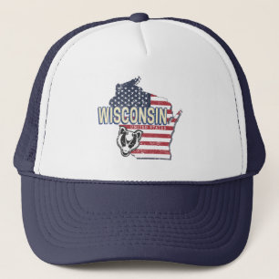 Wisconsin United States State Map USA Trucker Pet