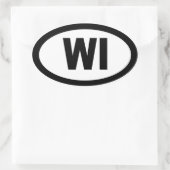 Wisconsin - vel van 4 ovale auto stickers (Tas)