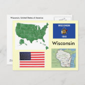 Wisconsin, Verenigde Staten Briefkaart (Voorkant / Achterkant)