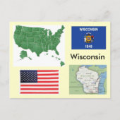 Wisconsin, Verenigde Staten Briefkaart (Voorkant)