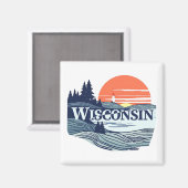 Wisconsin Verenigde Staten Magneet (Voorkant / Achterkant)