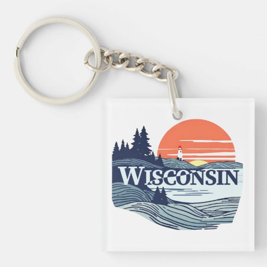 Wisconsin Verenigde Staten Sleutelhanger (voorkant)