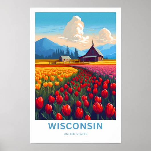 Wisconsin Verenigde Staten Travel Print (Voorkant)