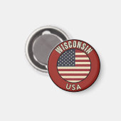 Wisconsin Verenigde Staten van Amerika  Magneet (Voorkant / Achterkant)