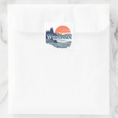 Wisconsin Verenigde Staten Vierkante Sticker (Tas)