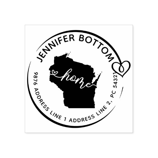 Wisconsin verhuizing retouradres rubberstempel (Afrduk)