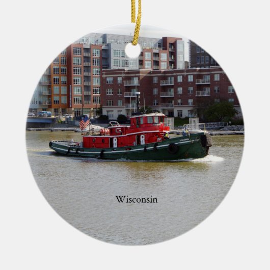 Wisconsin-versiering Keramisch Ornament (Voorkant)