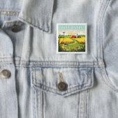  Wisconsin Vierkante Button 5,1 Cm (In situ)