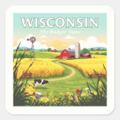  Wisconsin Vierkante Sticker (Voorkant)
