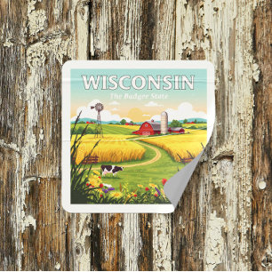  Wisconsin Vierkante Sticker