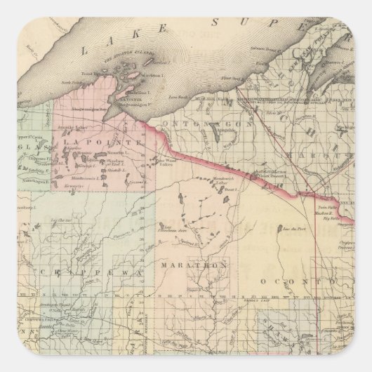 Wisconsin Vierkante Sticker (Voorkant)