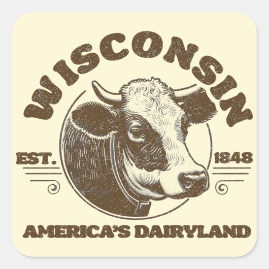 Wisconsin Vierkante Sticker (Voorkant)