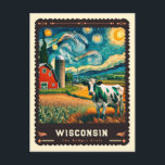 Wisconsin | Vincent van Gogh geïnspireerd Briefkaart<br><div class="desc">Ontdek de betoverende mix van de natuurlijke landschappen van Wisconsin met de iconische kunststijl van Vincent van Gogh in onze "Wisconsin | Vincent van Gogh Geïnspireerd Briefkaart". Dit briefkaart is een eerbetoon aan Wisconsin's schilderachtige schoonheid, opnieuw bedacht door de wervelende, levendige slagen van Van Goghs impressionistische techniek. Het vangt de...</div>