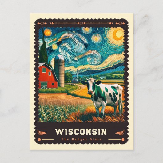 Wisconsin | Vincent van Gogh geïnspireerd Briefkaart (Voorkant)