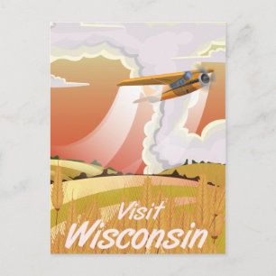 Wisconsin vintage poster briefkaart