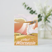 Wisconsin vintage reisposter briefkaart (Staand voorkant)