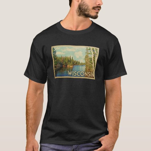 Wisconsin Vintage Travel T-shirt (Voorkant)