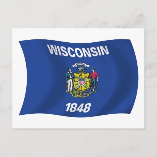 Wisconsin Vlag Ansichtkaart Briefkaart (Voorkant)