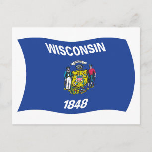Wisconsin Vlag Ansichtkaart Briefkaart