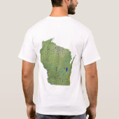 Wisconsin Vlag + Kaart T-shirt (Achterkant)
