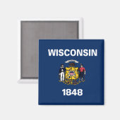 Wisconsin-vlag Magneet (Voorkant / Achterkant)